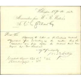 Mr D Sinclair, application for remission of penalties regarding contract - W R Waters