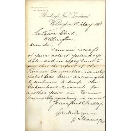 Confirming continuation of corporation account for one year - Bank of New Zealand