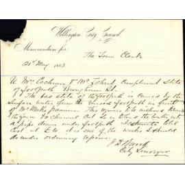 Complaint as to state of footpath in Brougham Street - B Cochrane