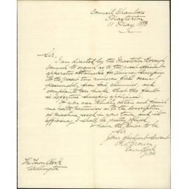 Enquiries as to chimney sweeping apparatus in vogue in Wellington - Town Clerk Masterton