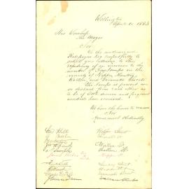 Petition asking for lamps at Hopper, Hankey, Wallace and Taranaki Streets - Fred Hill and others