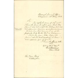 Not adopted the Rating Act 1882 - Town Clerk Wanganui