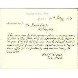 Asking that certain plans may be on view here - Town Clerk Lyttleton