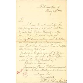 Not adopted rating act 1882 and asking for certain forms - Town Clerk Palmerston North