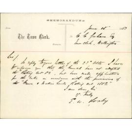 Crown Lands Rating Act 1882 - Town Clerk Oamaru