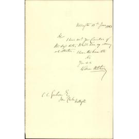 Would attend to matter, Crown Lands Rating - William Hutchison