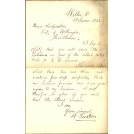 Complaint regarding the cab stand in Willis Street - W Tustin