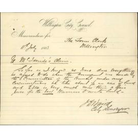 Claiming £214 for damage by Wainui water works - J McHoude