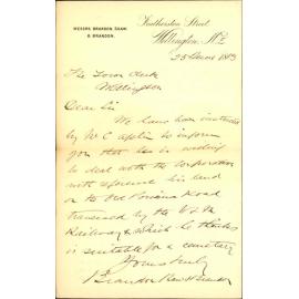Offer of Aplins property as site for a cemetery - Brandon, Shaw & Brandon