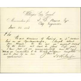 Application for 3" service at Ngahauranga [Ngauranga] - J & H Barber