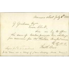 Offer to loan section 13, Market Hall Reserve - Smith Brothers
