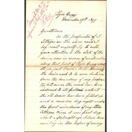 Re complaint as to drain down Clyde Quay - Thomas Frost