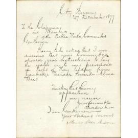 Re lay water to premises in right of way leading from Cambridge Terrace to Alma Street - Thomas P. Ransan