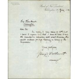 Agreeing to hold securities drafted by O'Malley & Pepperell on behalf of Corporation - Bank of New Zealand