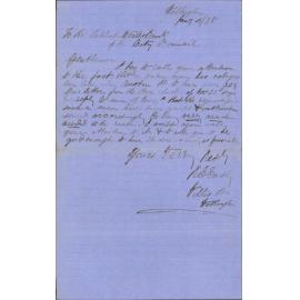 Re as to water main not having been laid in Austin Street - Easly