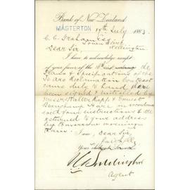 [Plans and specifications for the Te Aro Reclamation have been signed and initialled by Messrs Rapp & Beauchamp] - Bank of New Zealand Masterton