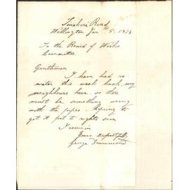 Re no water to his and his neighbours, Tinakori Road - George Drummond