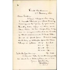 Re stone kerbing, letter from E G Allen - James Lockie