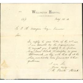 Applying for return of testimonials - Thomas H Morgan