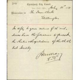 Forwarding copy of bylaws Cabman's Association