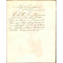 Re connecting pavement in front of his store, Johnston Street - F C Kreft