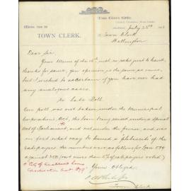 Querying special rates and poll regarding same - Town Clerk Auckland