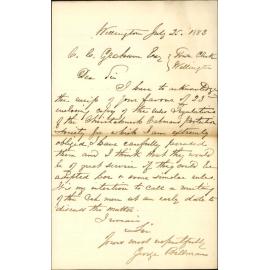 Acknowledging receipt of rules and regulations, Christchurch Cabmans Association - George Bullman