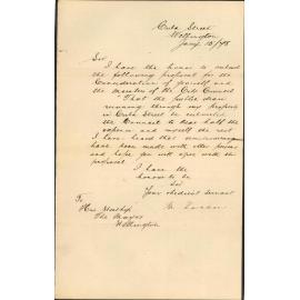 Re culverting public drain running through his property in Cuba Street - W Loudon