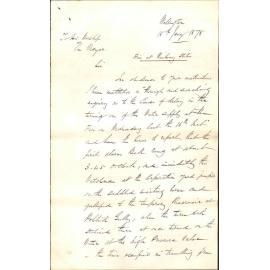 Re report re fire at railway station - Charles O'Neill, Acting City Engineer