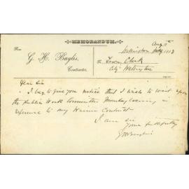 Appears before the Public Works Committee - G H Baylis