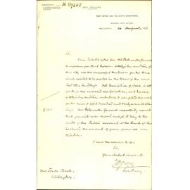 Asking for payment of subsidy towards the Post Office Clock - Postmaster General