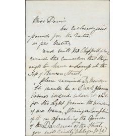 Application for lamp in Bowen Street - Miss Davies