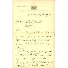 Complaint regarding Cabman - George Thorne