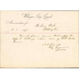 Re memo to Town Clerk re waterworks reserve - J Baird, City Engineer