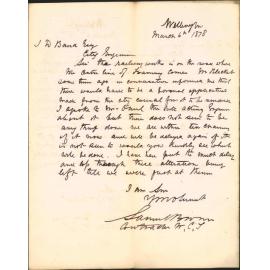 Re railway work for tramways - Samuel Brown, Contractor