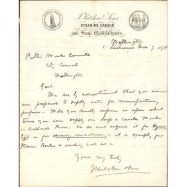 Re supplying soap and candle works in Adelaide Road with water - F Kitchen and Sons