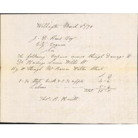 Re expenses for damage, Willis Street, Walter Street - Thomas B Hewitt