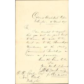 Re laying water on to housekeeper's residence at Government Buildings asap - Colonial Architect's Office