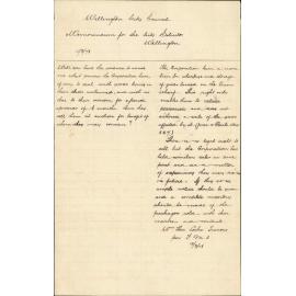 Re memo for City Solicitor re unclaimed goods at wharf - William Thomas Locke Travers