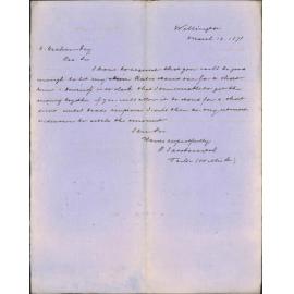 Asking permission to delay rates payment - I Jacobsworth, Tailor on Willis Street