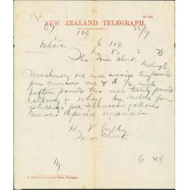 Re water supply rates - Town Clerk, Nelson