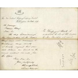 Re delivering goods to ship Gainsborough, now unloading Queens Wharf - New Zealand Shipping Co. Ltd.