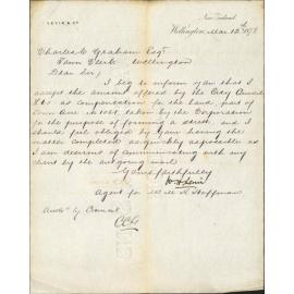 Re compensation for loss of land due to street formation, through Town Acre 1021 - Levin and Co