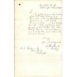 Re copy of balance sheet - Hospital Board