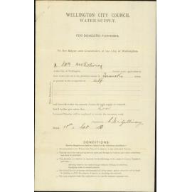 Application for free supply of water in account of poverty - Mrs McGillwray