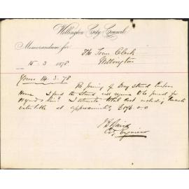 Re memo to Town Clerk re paving of dray stand, Customhouse Street - City Engineer