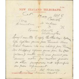 Re water rates - Town Clerk, Dunedin