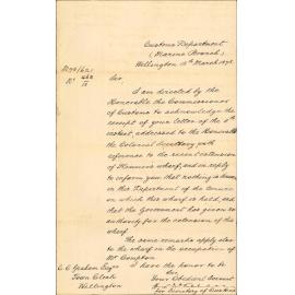 Re tenure of recently extended Plimmers Wharf - Customs Department