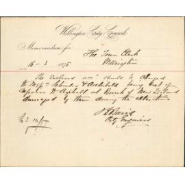 Re memo to Town Clerk re compensation for damage to Bank of New Zealand [BNZ] during alterations - City Engineer