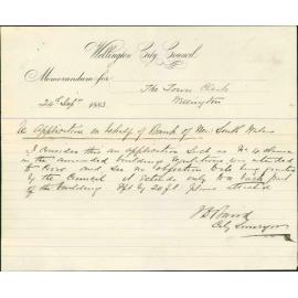 Application for relaxation in building regulations, old supreme court - Thomas Turnbull